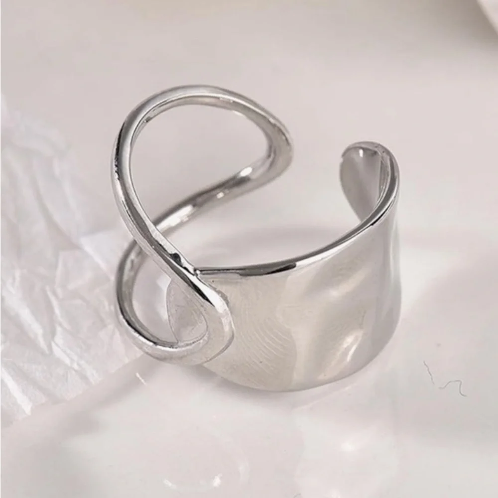 NEW Large 925 Sterling Silver Band‎ Ring, Adjustable